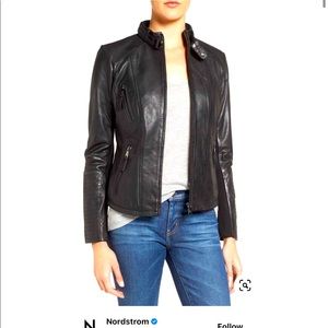 Bernardo CF Zip Leather Biker Jacket * real leather * Size XL